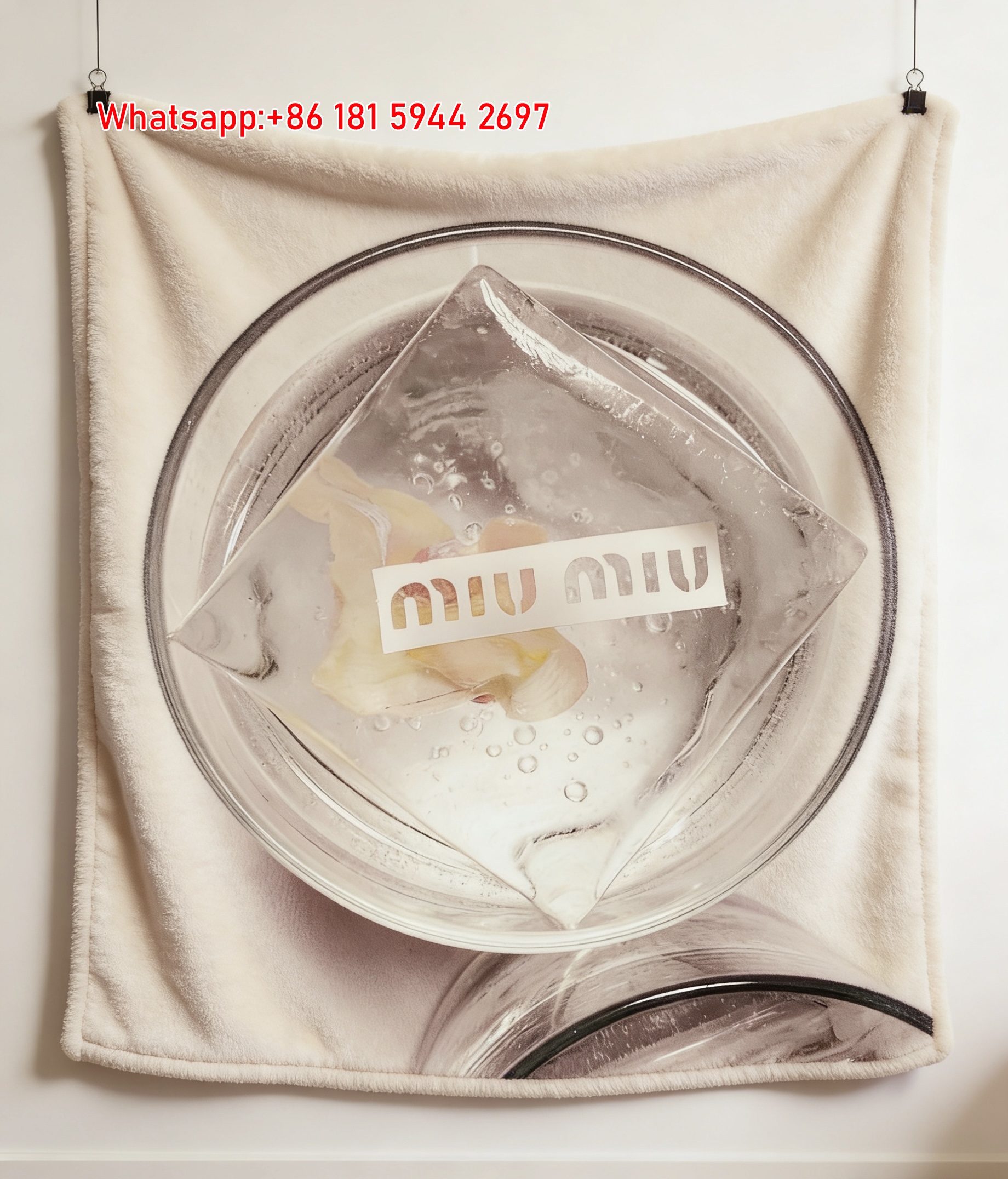 Miu Miu Clear Ice Print Flannel Throw Blanket IMG_0412